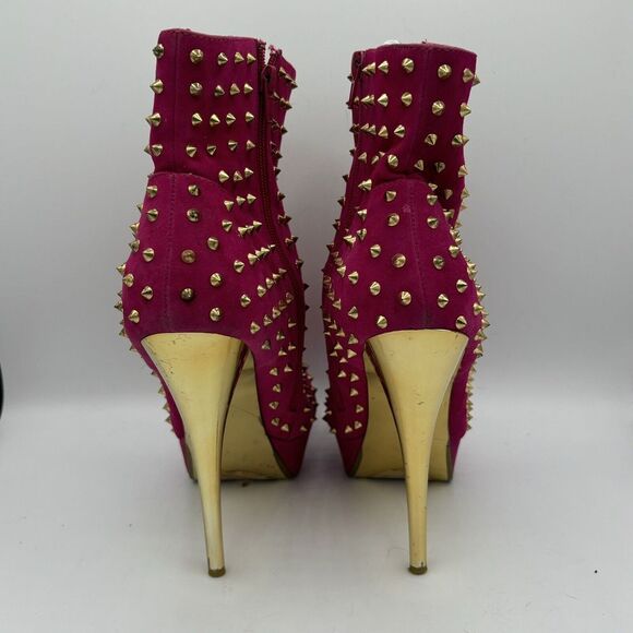 Goldfish Women Sz 9-9.5M Pink Stiletto 5" Hi Heels Shoes Spike Dancer Glam Rock - Picture 3 of 7